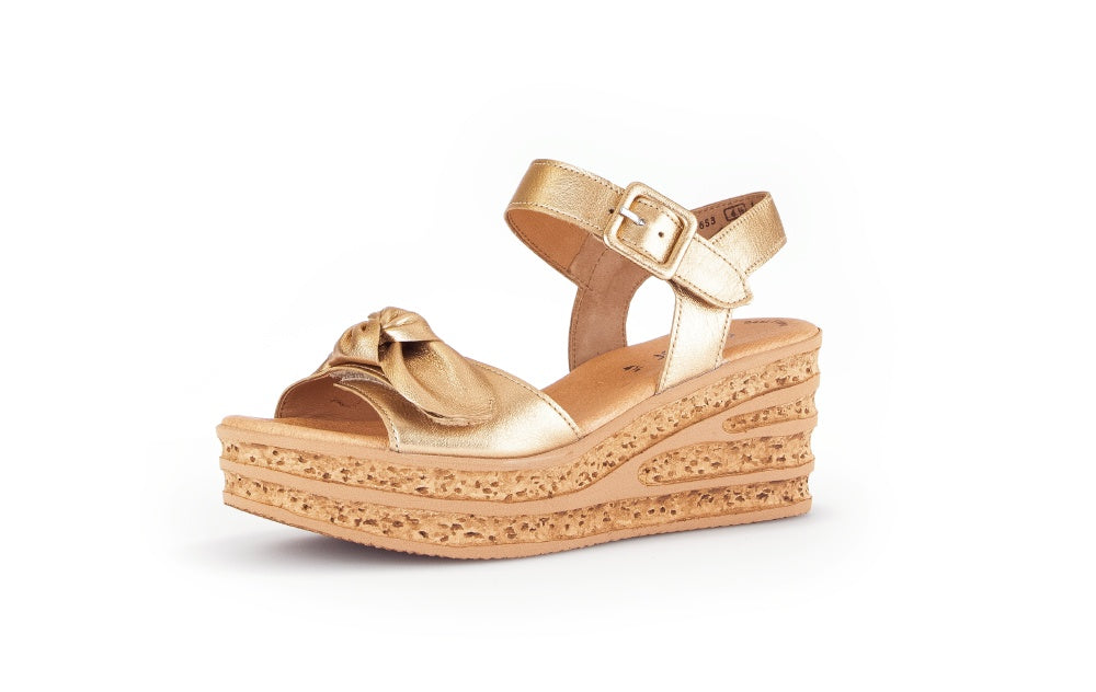 GABOR Gold Wedge Sandal