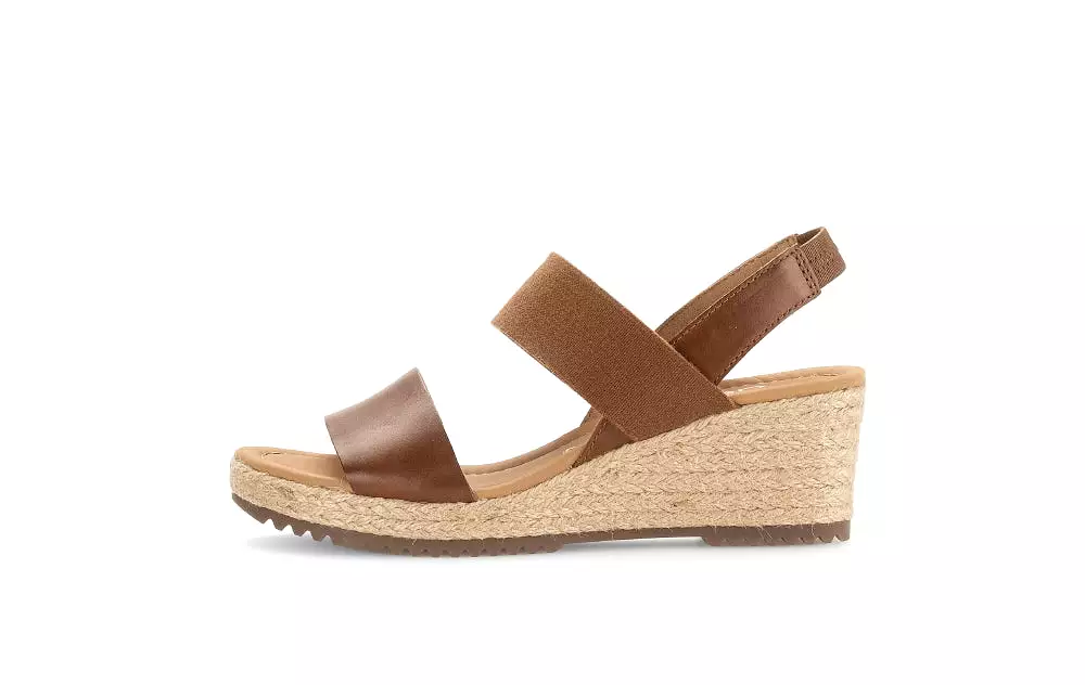 GABOR Tan Leather Wedge Sandal - 03453