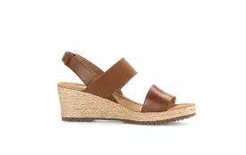 GABOR Tan Leather Wedge Sandal - 03453