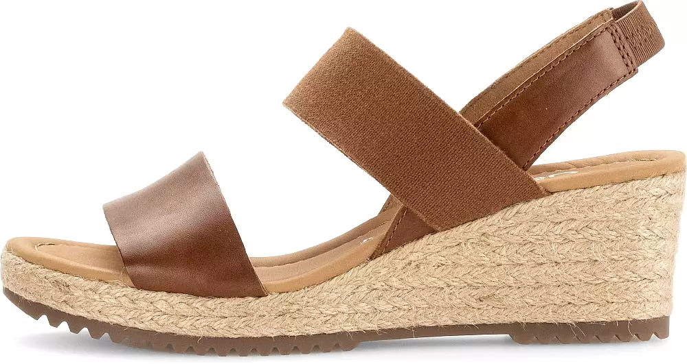 GABOR Tan Leather Wedge Sandal - 03453