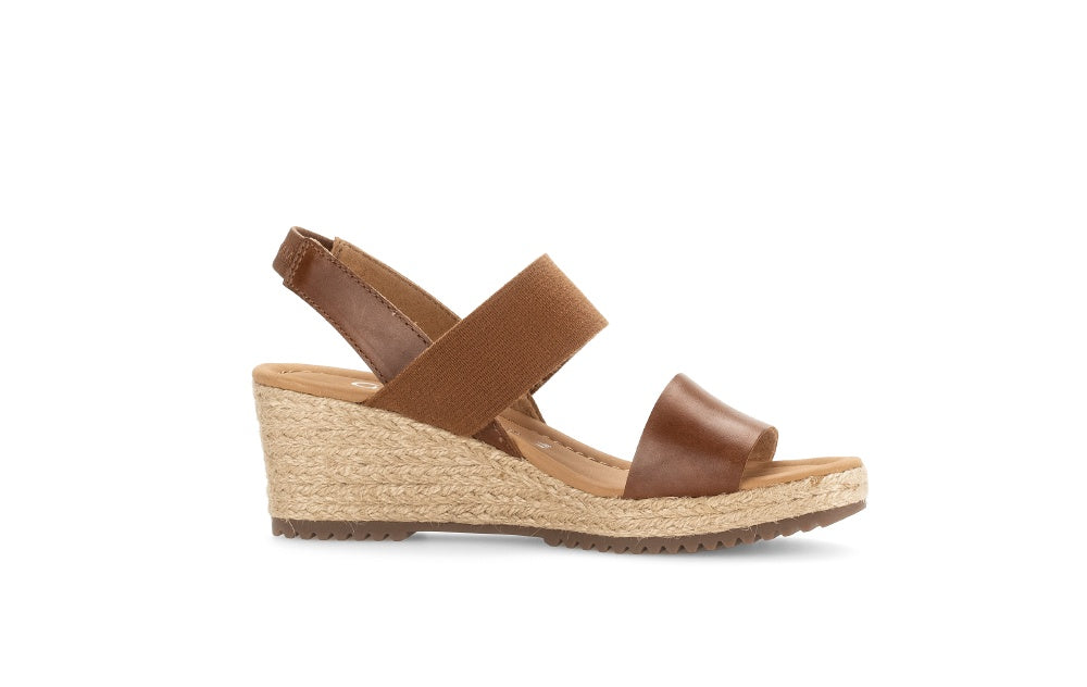 GABOR Tan Leather Wedge Sandal - Best Online Deals!