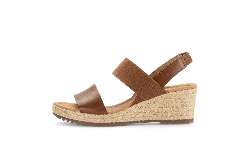 GABOR Tan Leather Wedge Sandal - Best Online Deals!