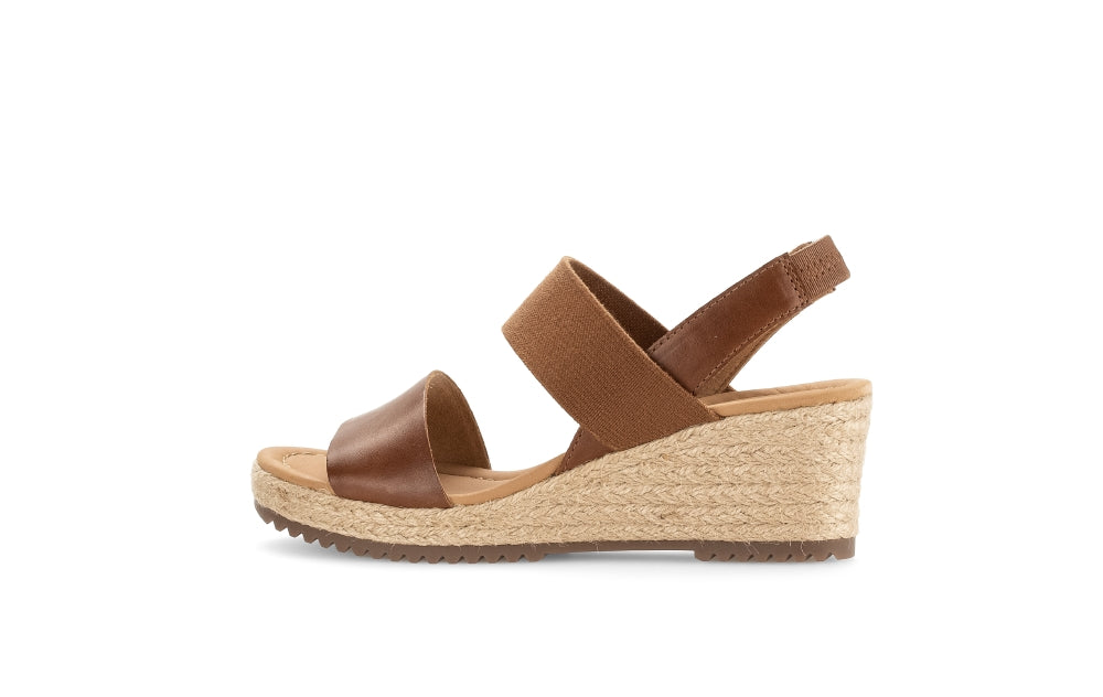 GABOR Tan Leather Wedge Sandal - Best Online Deals!