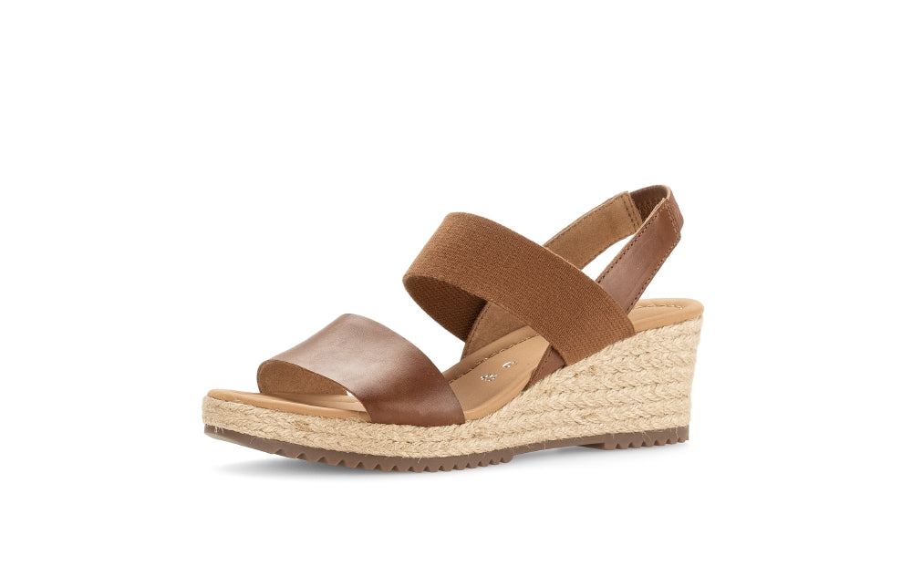 GABOR Tan Leather Wedge Sandal - Best Online Deals!