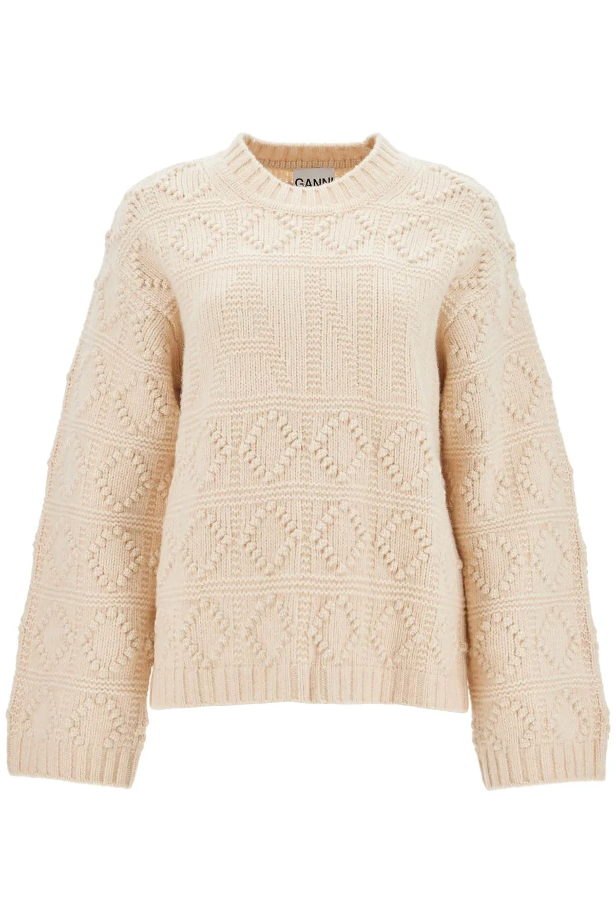 Wool And Cotton Blend Pullover by Ganni