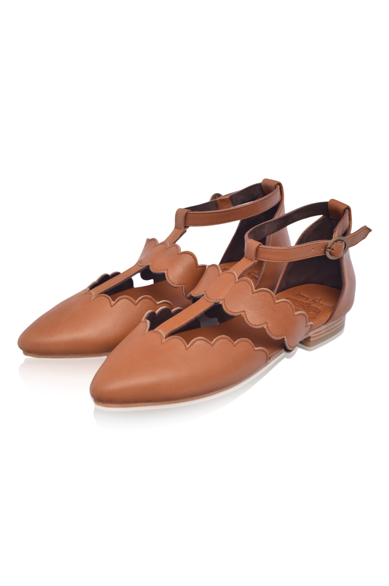 Gardenia Leather Flats Pointy Toe