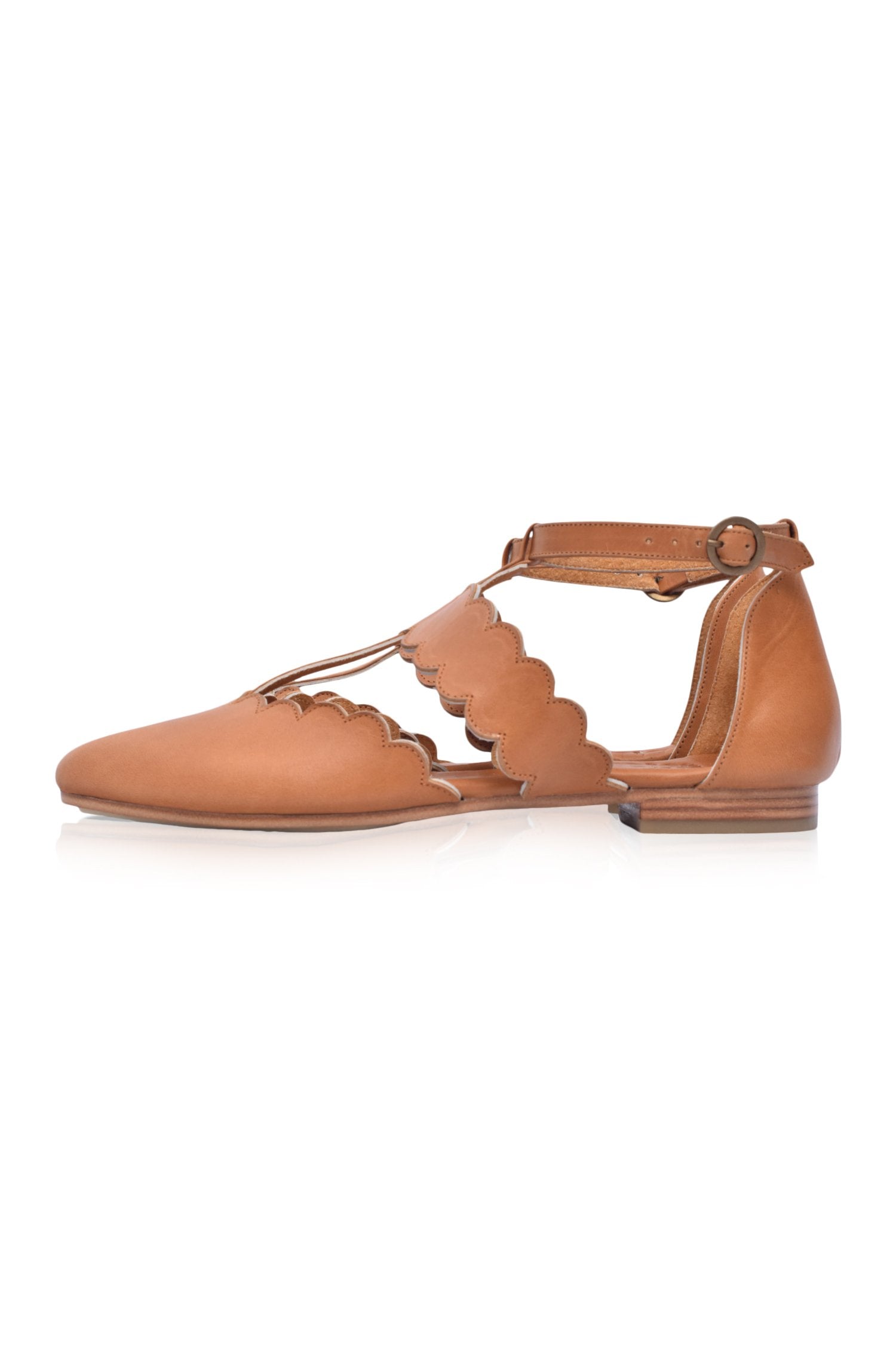 Gardenia Leather Flats Pointy Toe