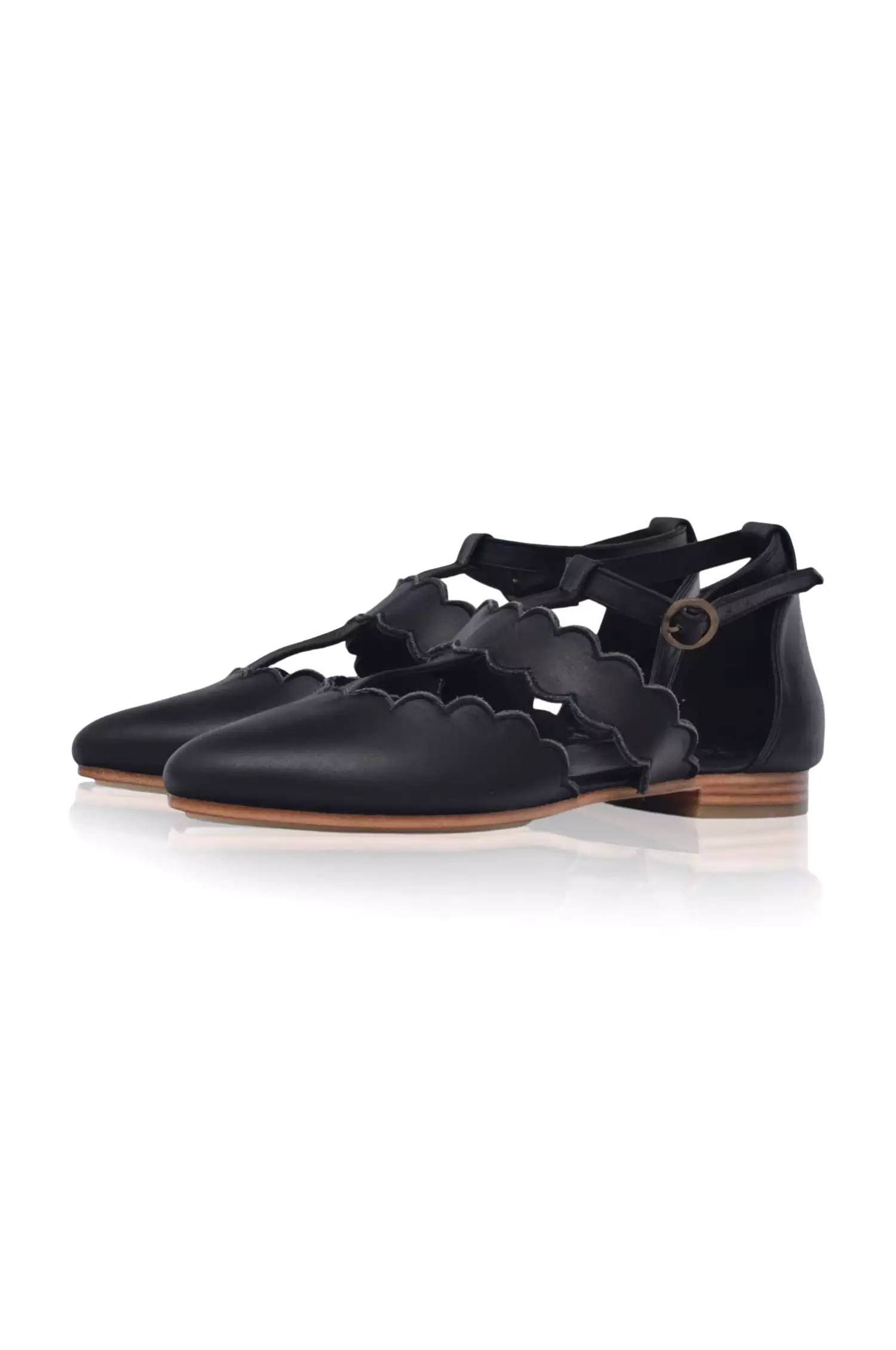 Gardenia Leather Flats Pointy Toe