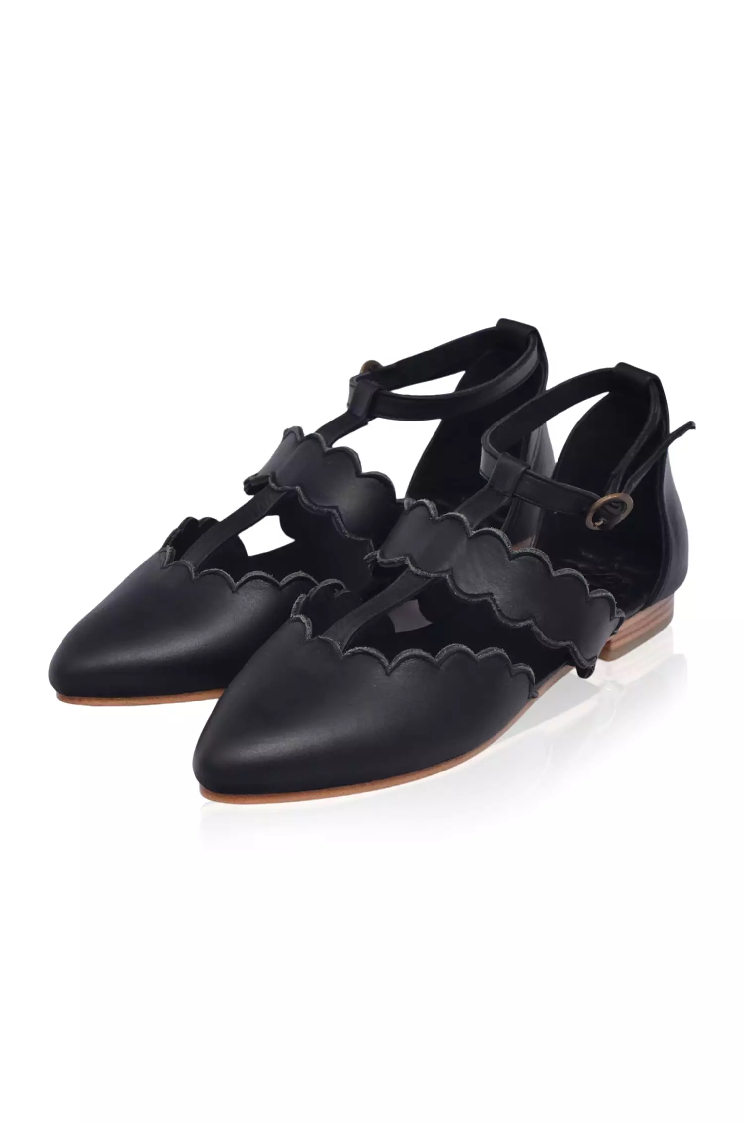 Gardenia Leather Flats Pointy Toe