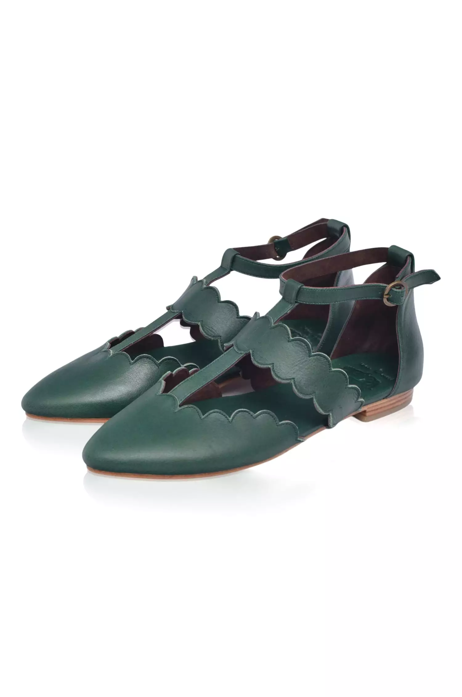 Gardenia Leather Flats Pointy Toe