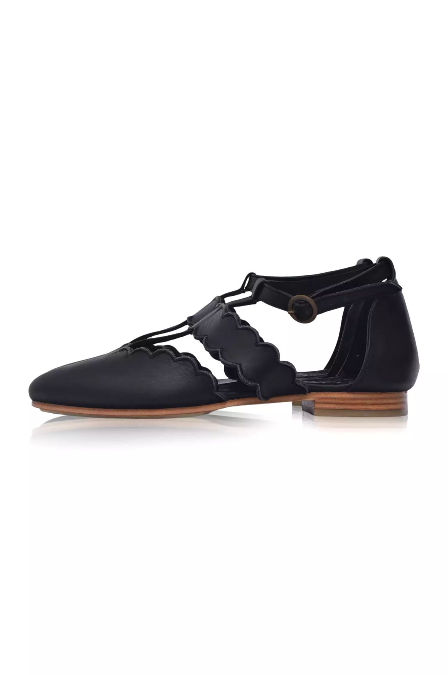 Gardenia Leather Flats with Pointy Toe