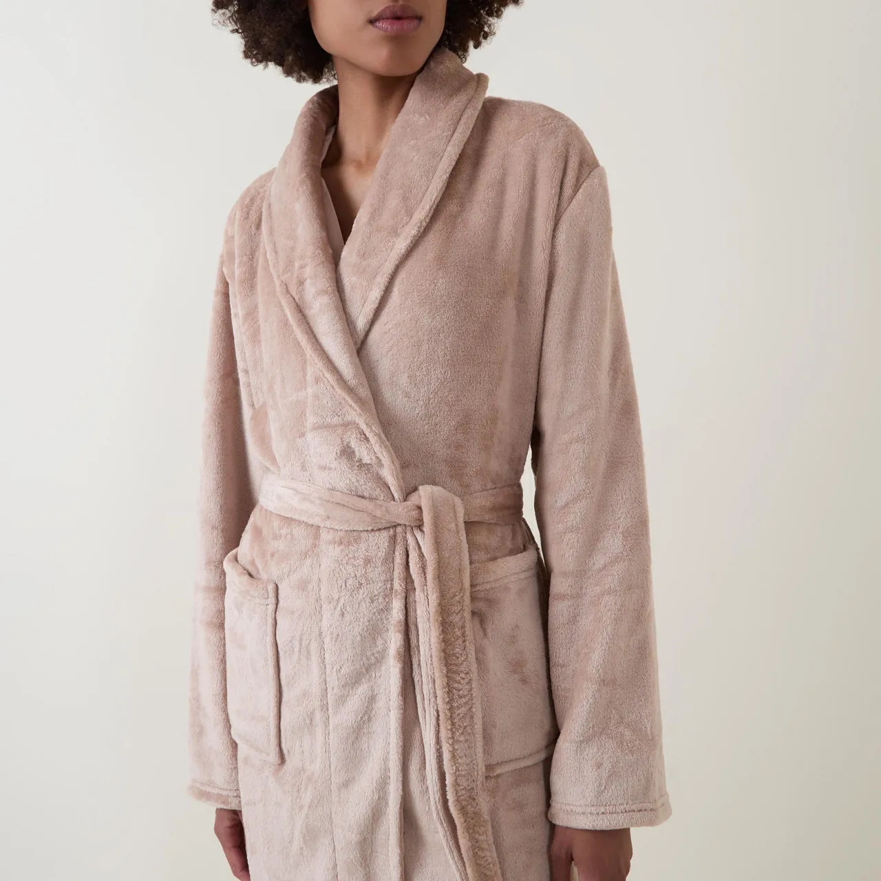 GINGERLILLY Colette Plush Robe Biscuit