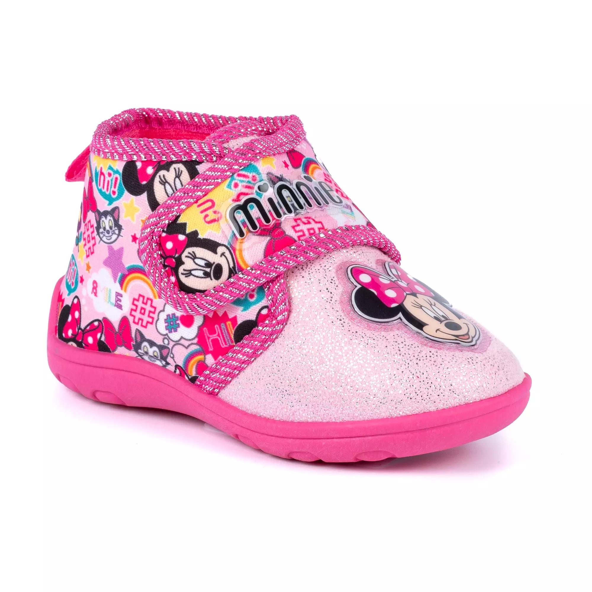 Girls Boys Disney Bedroom Slippers Pink Red Childs Minnie Mouse