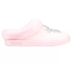 Girls Children's Bedroom Slippers Skechers Sleepy Slides with Fur Lining in Pink - On Sale (SKU 302943L)