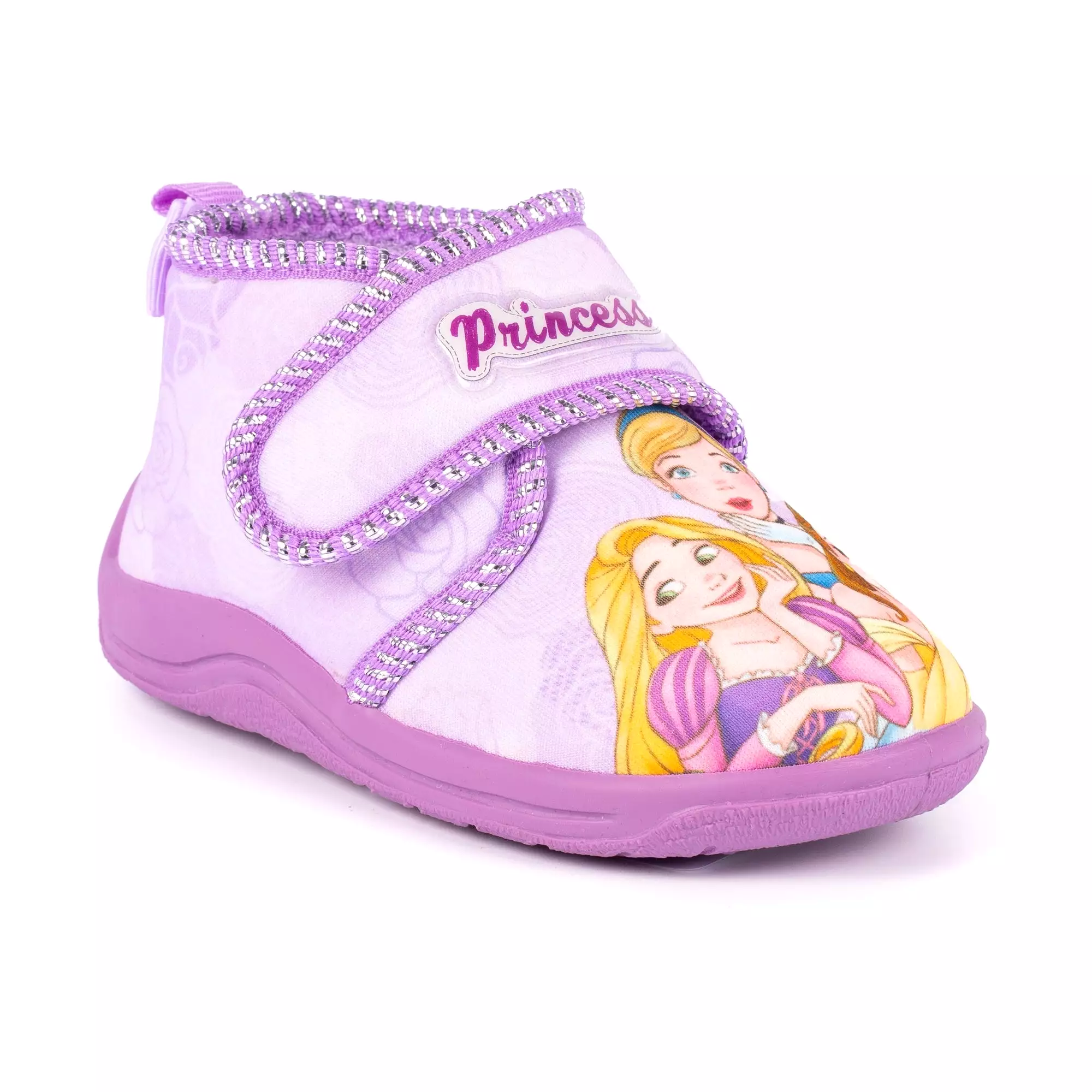 Girls Disney Princess Bedroom Slippers - Pink Purple - Childs childrens