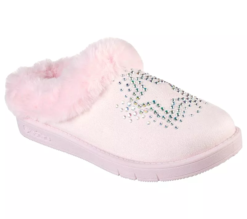 Girls Kids Bedroom Slippers Skechers Sleepy Slides Fur lined Pink Sale