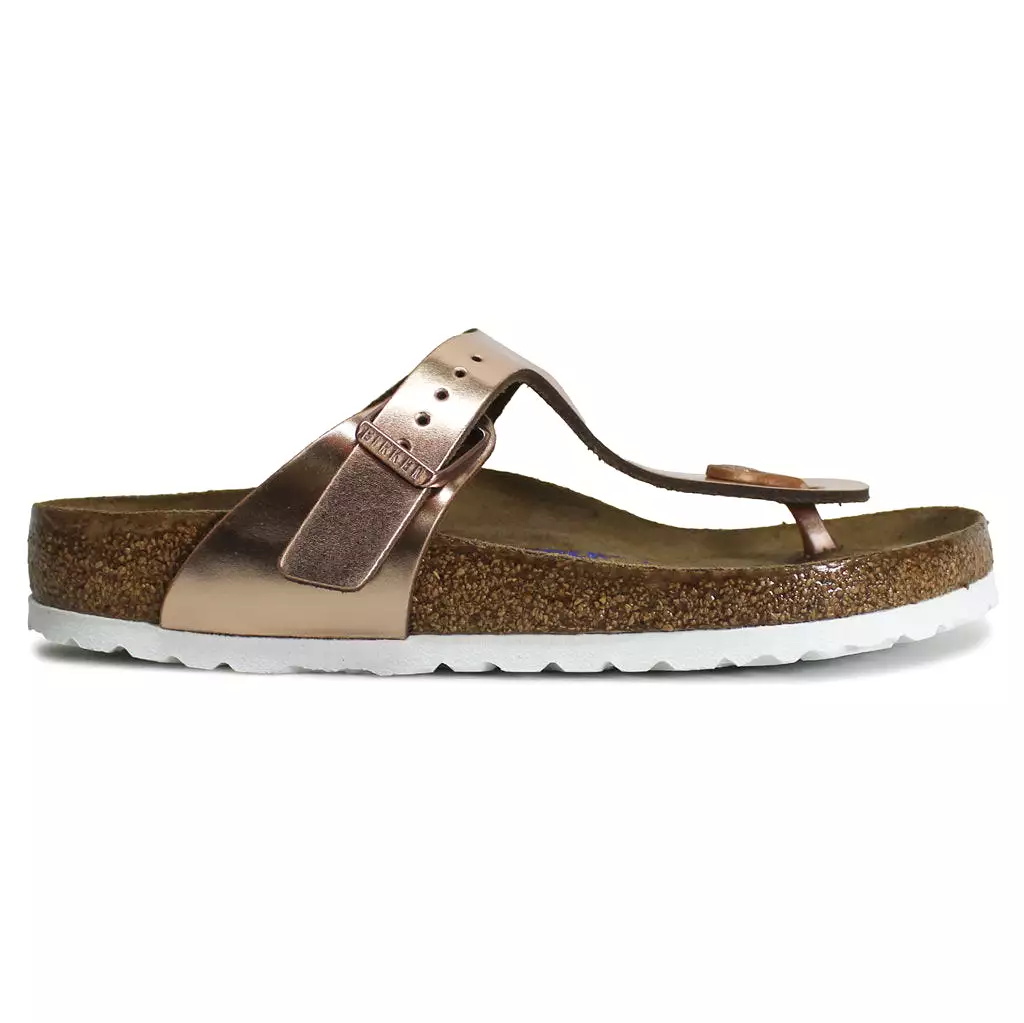 Gizeh Copper Leather Toe Post Sandals