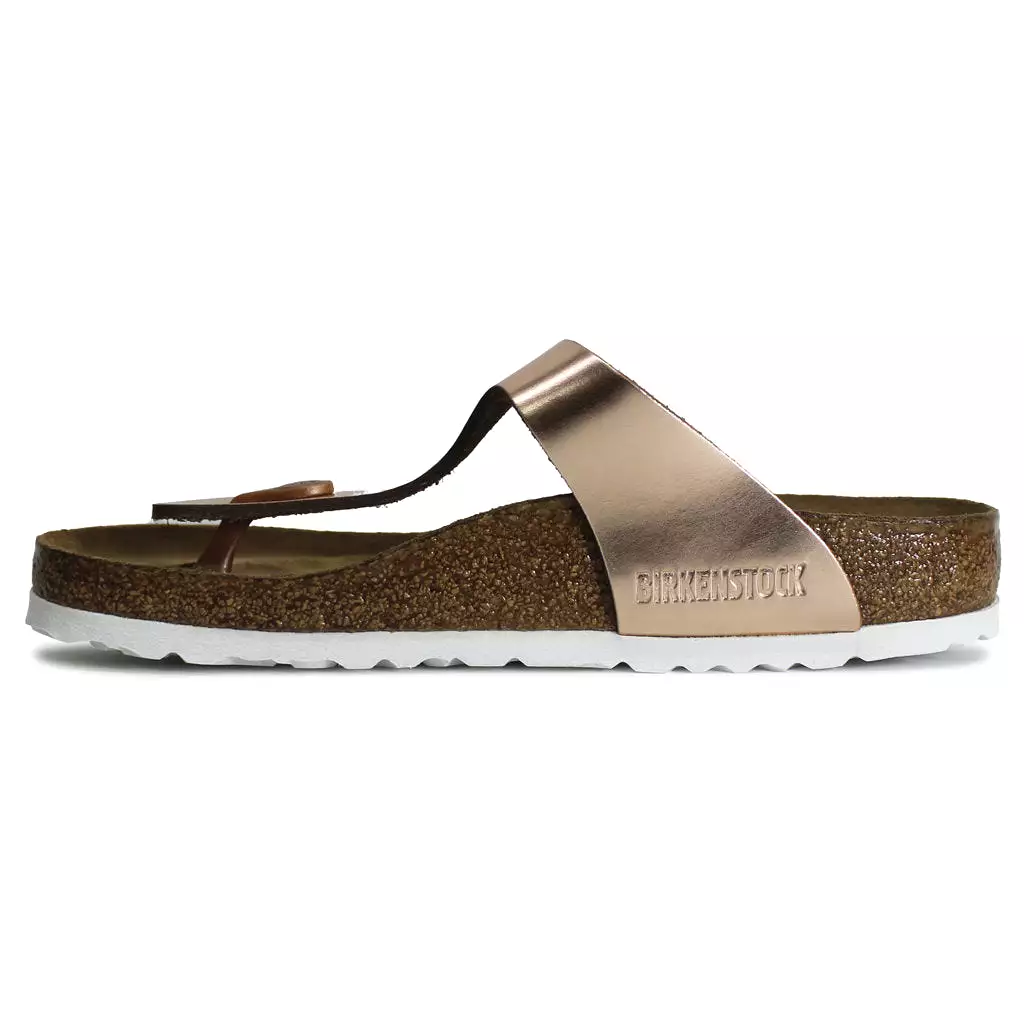 Gizeh Copper Leather Toe Post Sandals