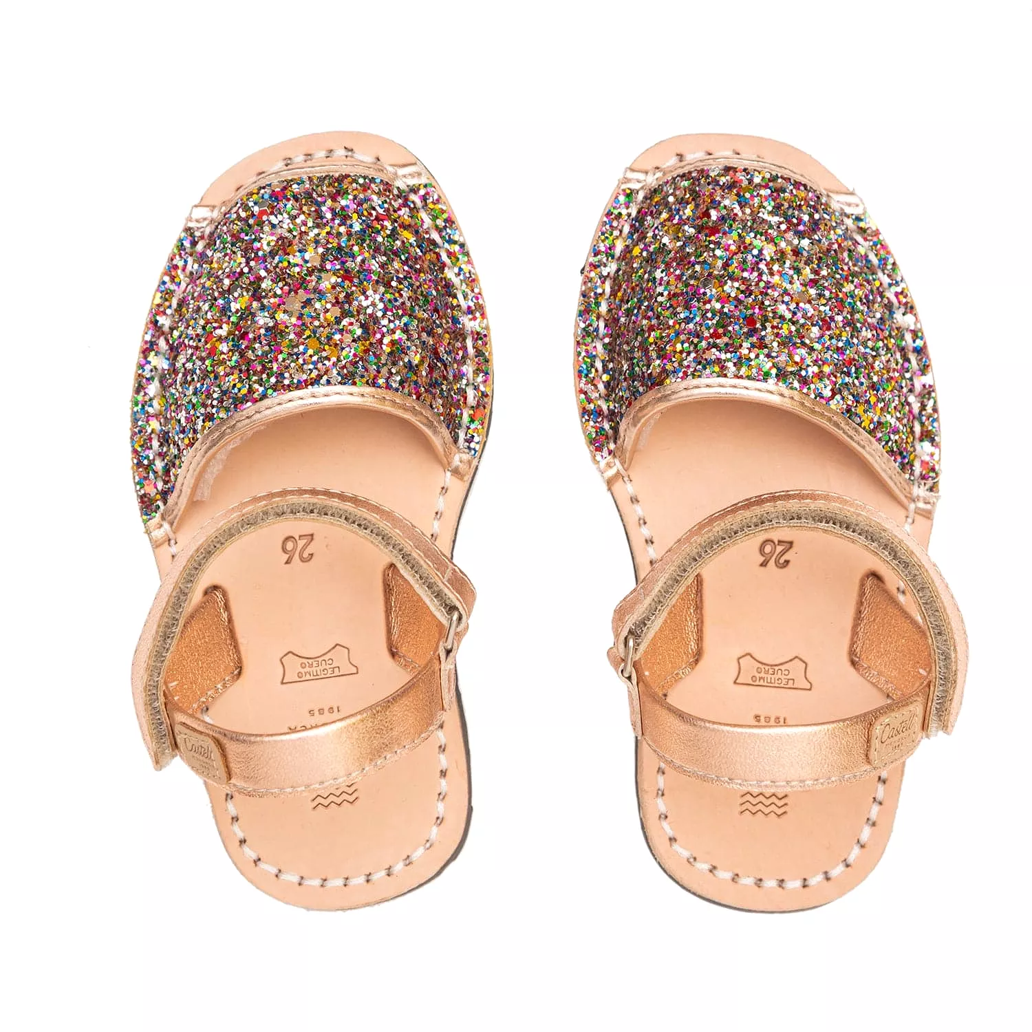 Glitter Leather Kids Menorcan Sandal - Iker 1002R Glitter