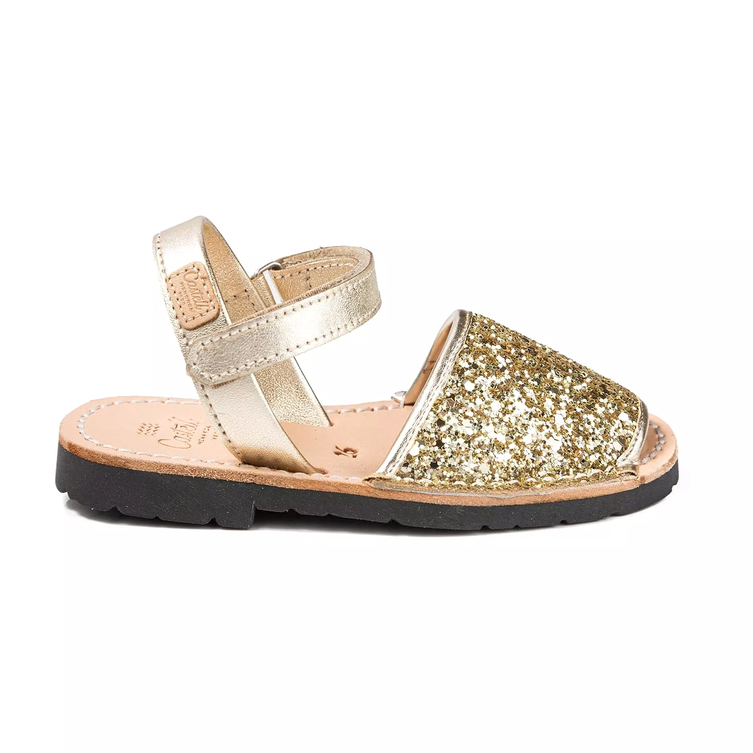 Glitter Leather Kids Menorcan Sandal - Iker 1002R Glitter