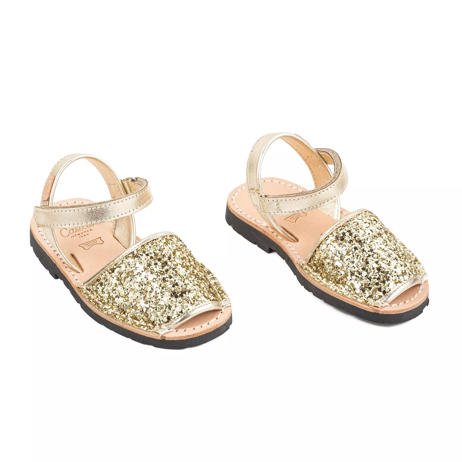 Glitter Leather Kids Menorcan Sandal - Iker 1002R Glitter