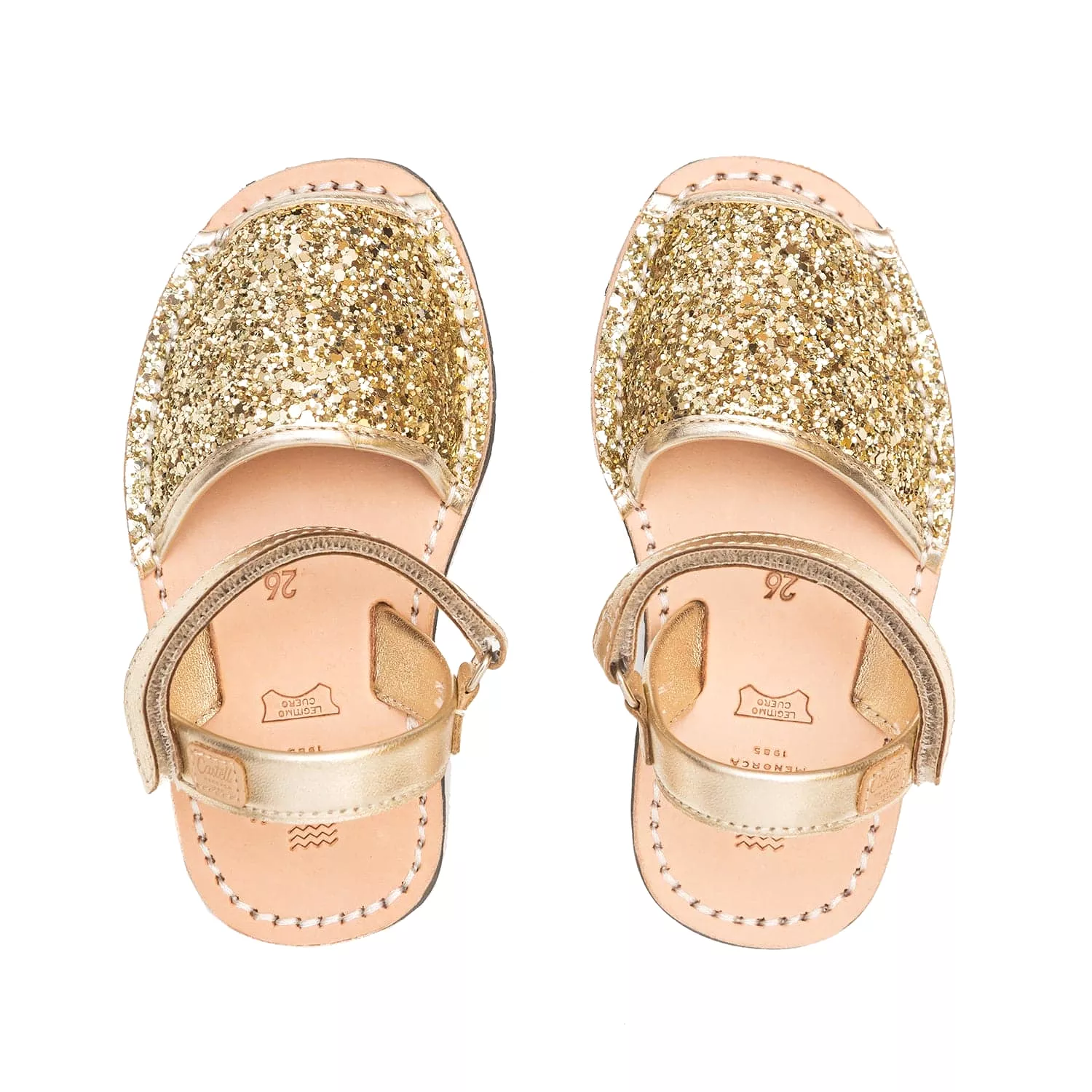 Glitter Leather Kids Menorcan Sandal - Iker 1002R Glitter