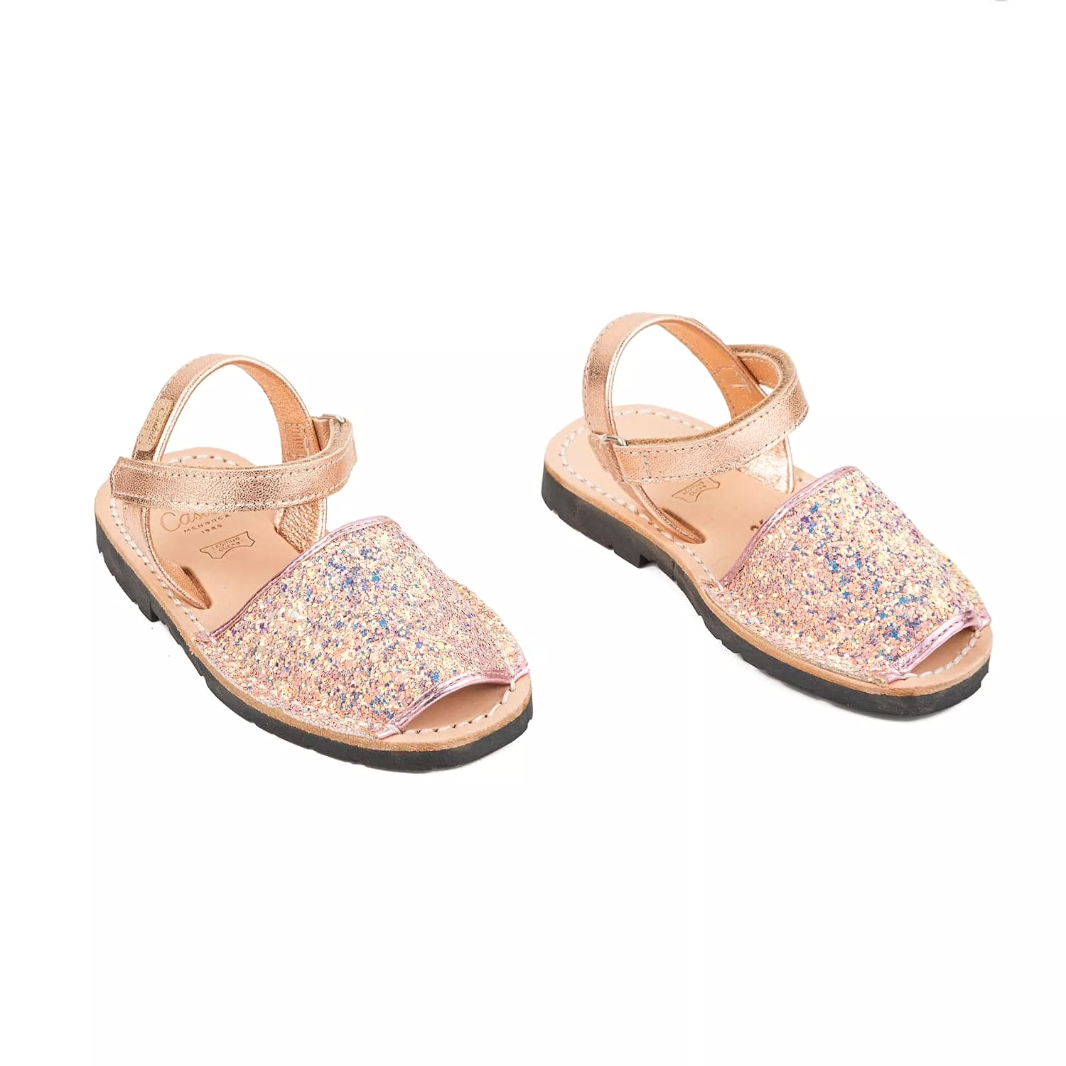 Glitter Leather Kids Menorcan Sandal - Iker 1002R Glitter