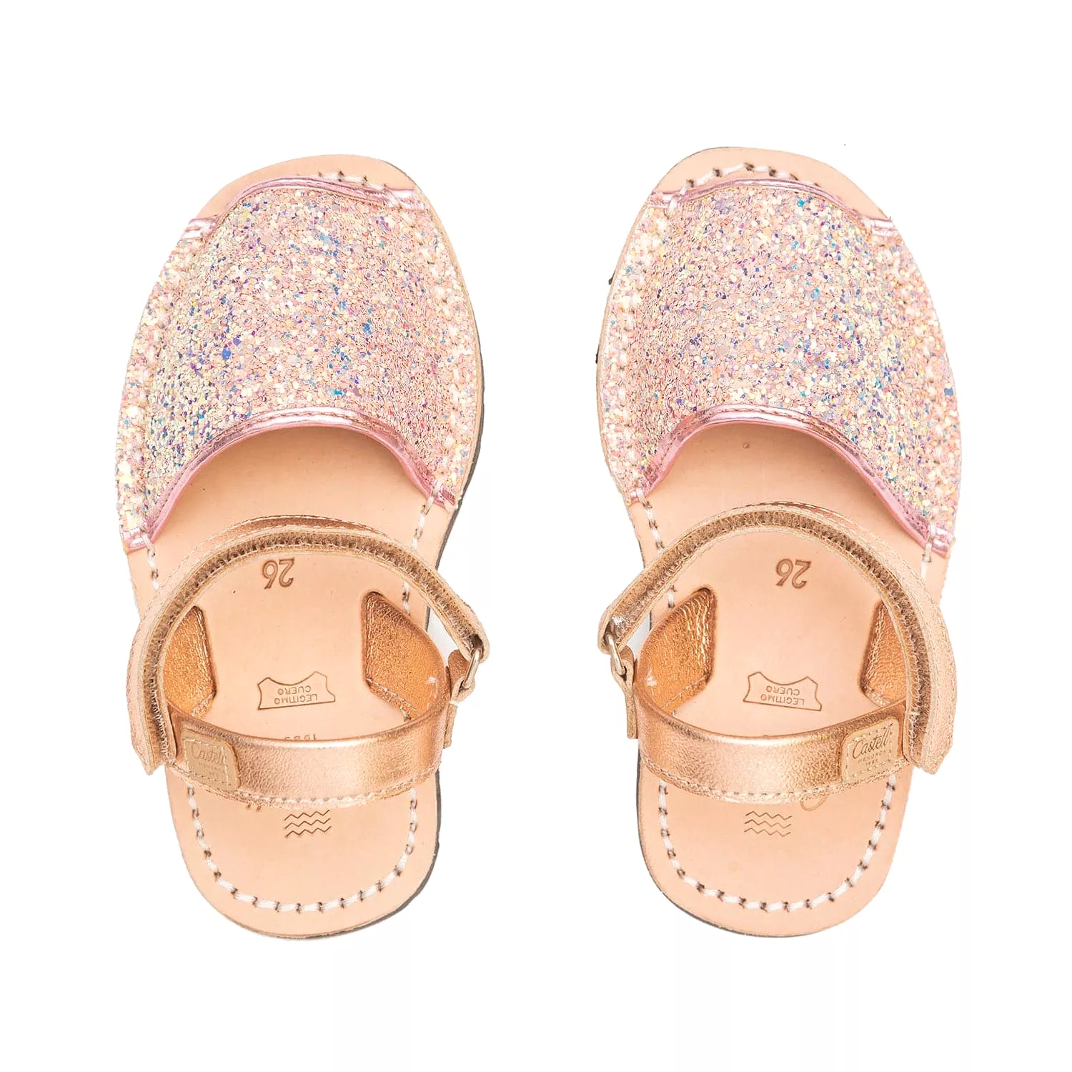 Glitter Leather Kids Menorcan Sandal - Iker 1002R Glitter