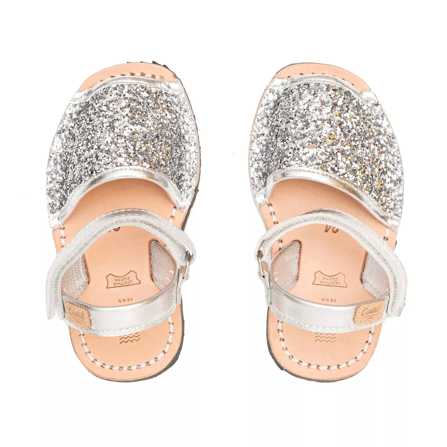 Glitter Leather Kids Menorcan Sandal - Iker 1002R Glitter