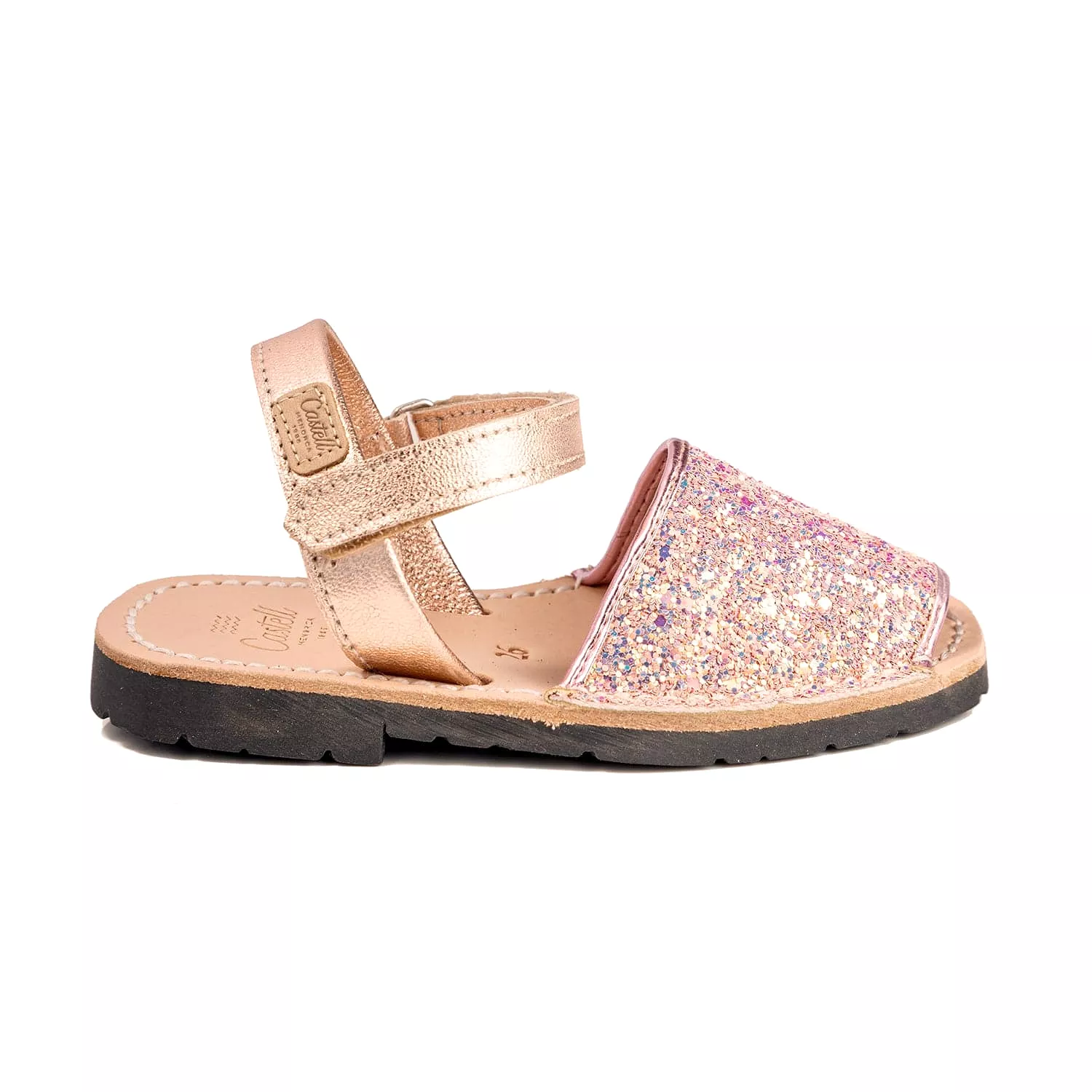 Glitter Leather Kids Menorcan Sandal - Iker 1002R Glitter