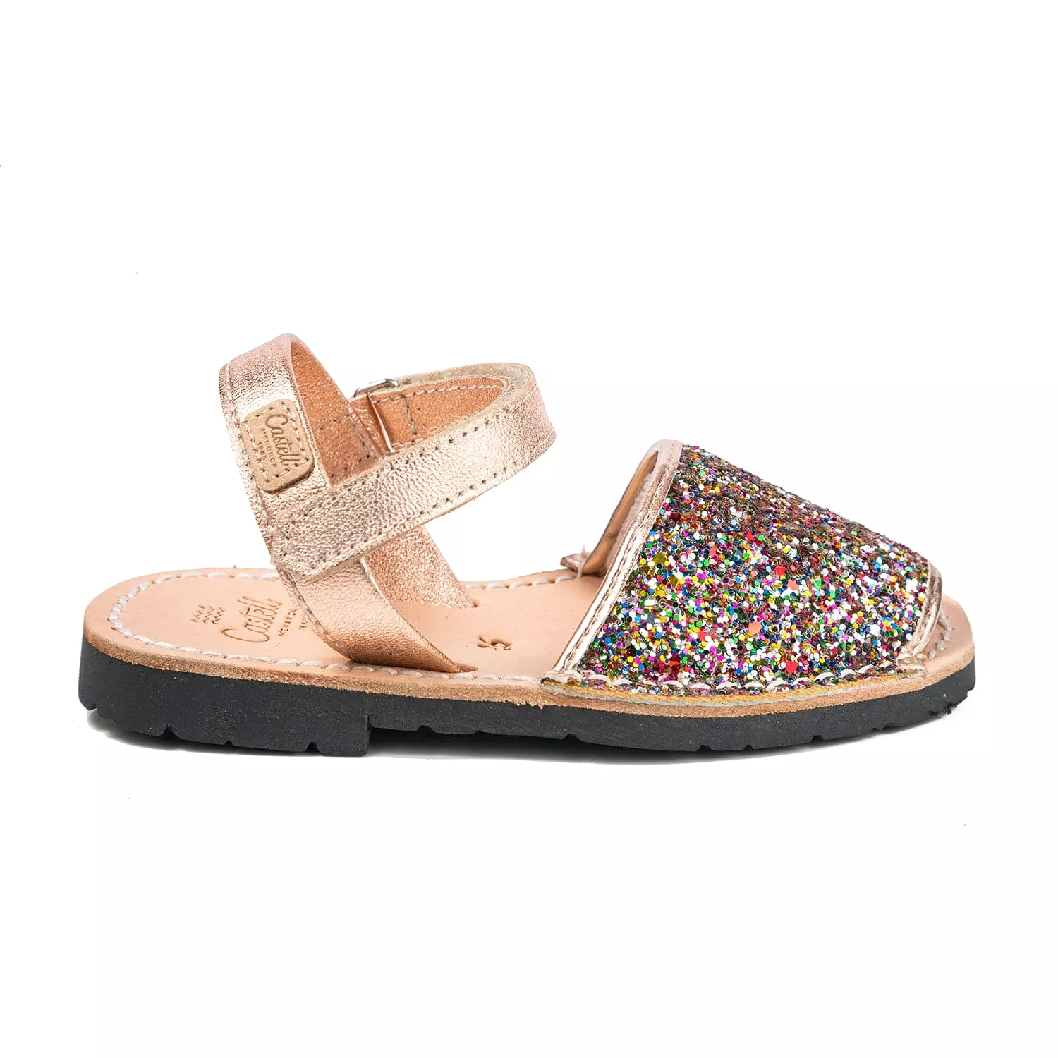 Glitter Leather Kids Menorcan Sandal - Iker 1002R Glitter