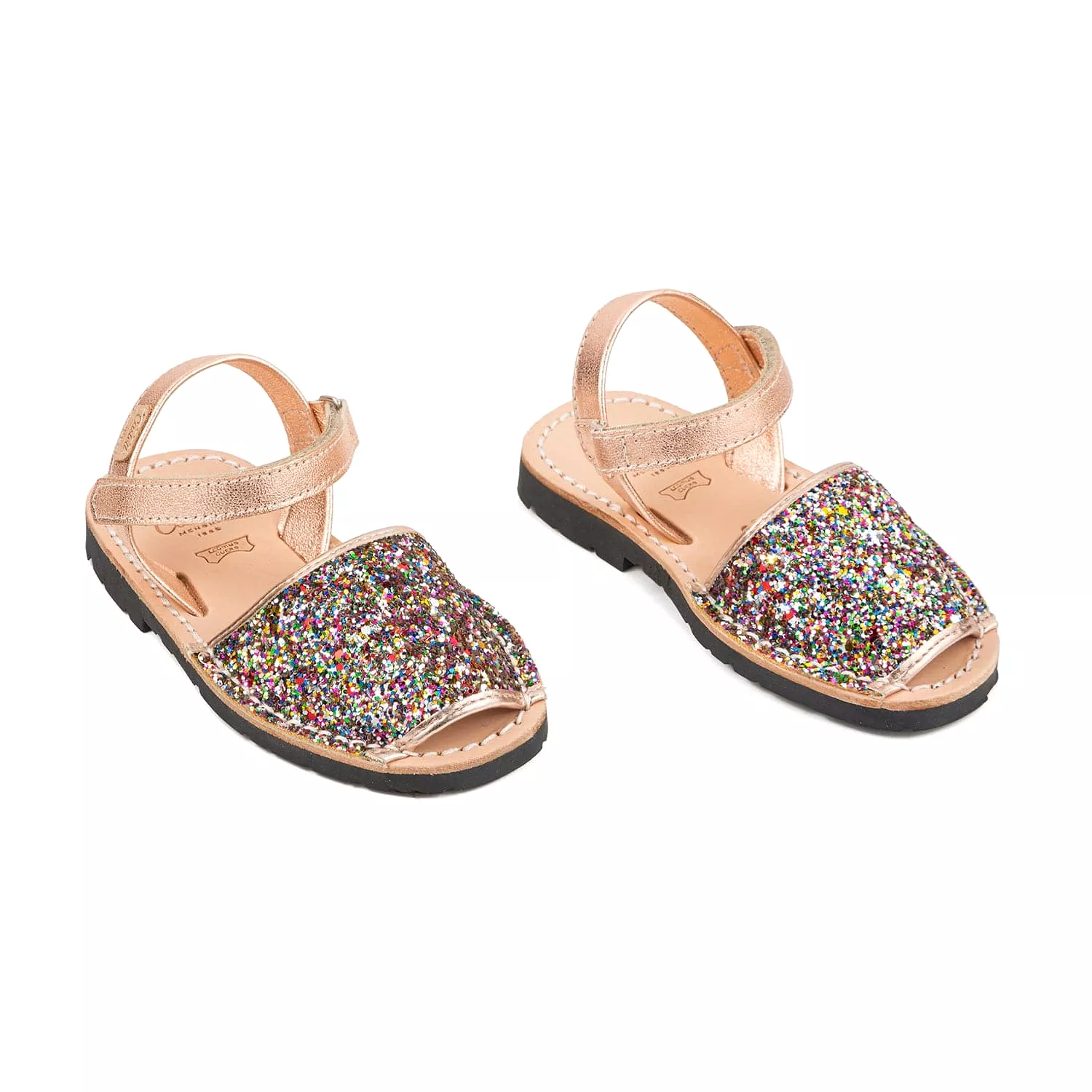 Glitter Leather Kids Menorcan Sandal - Iker 1002R Glitter