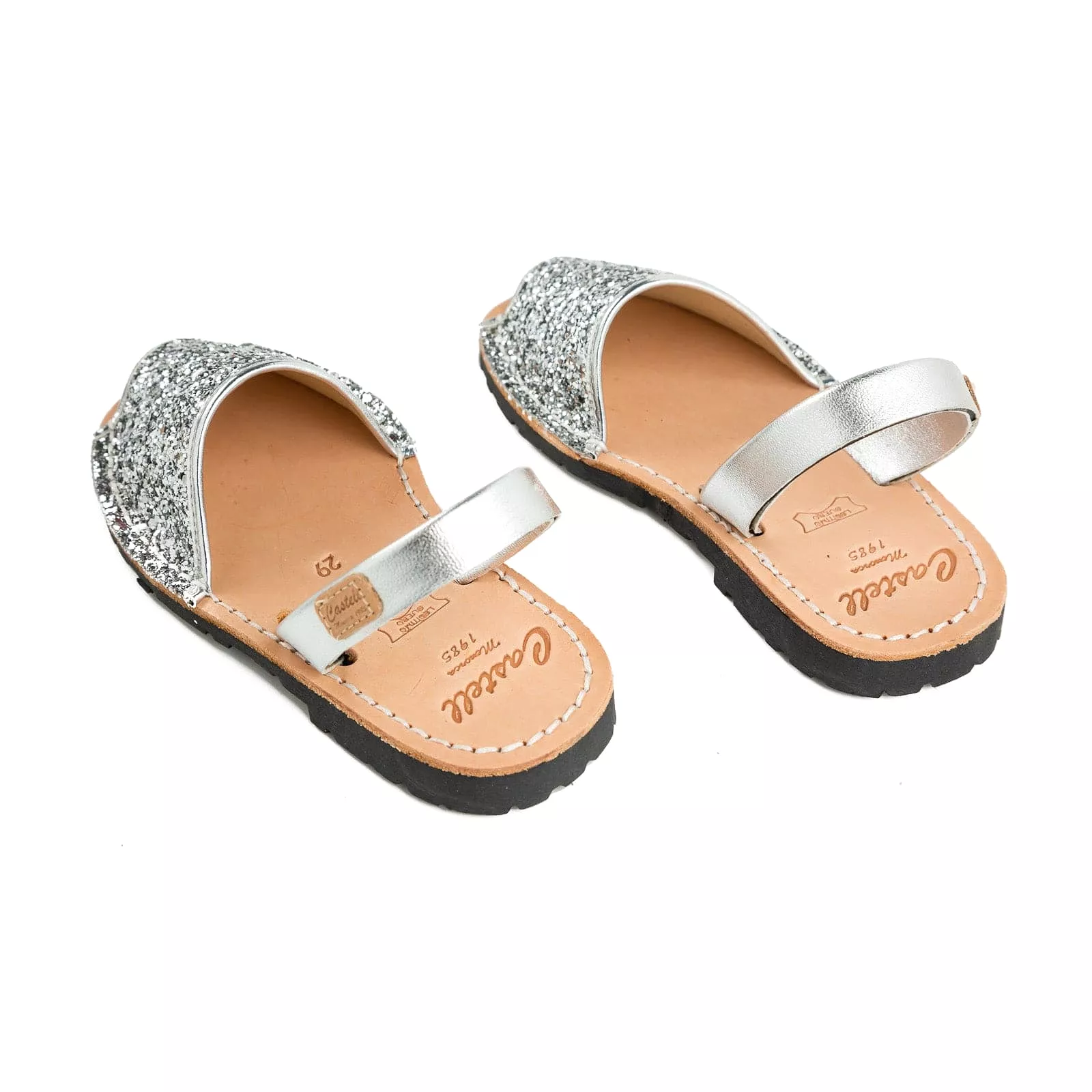 Glitter Leather Kids Menorcan Sandal - Iker 1097R