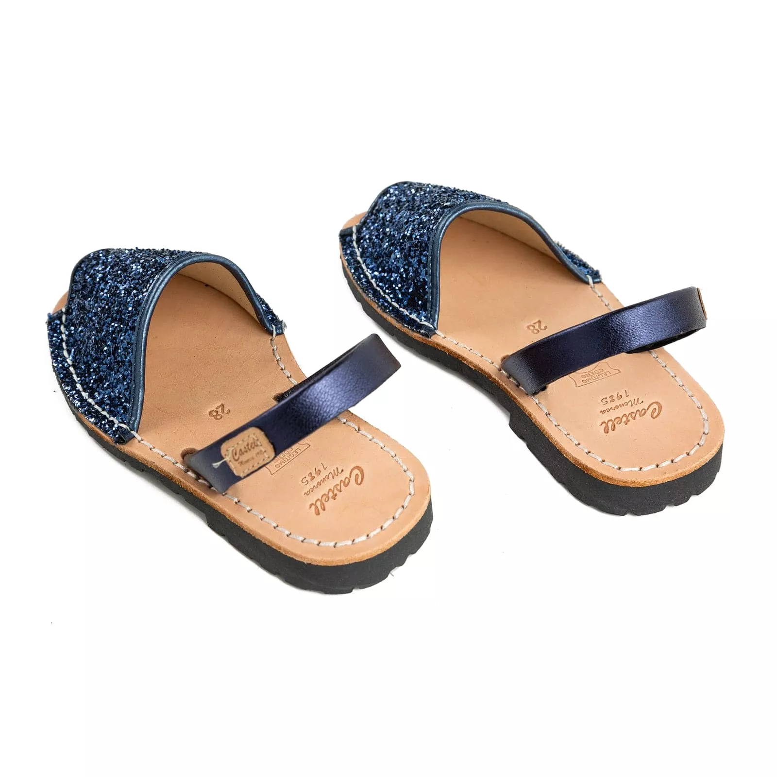 Glitter Leather Kids Menorcan Sandal - Iker 1097R