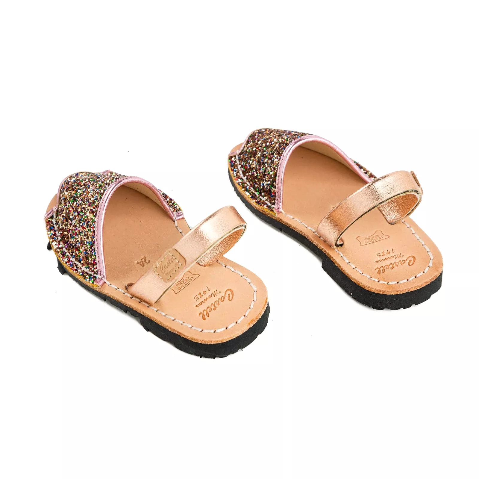 Glitter Leather Kids Menorcan Sandal - Iker 1097R