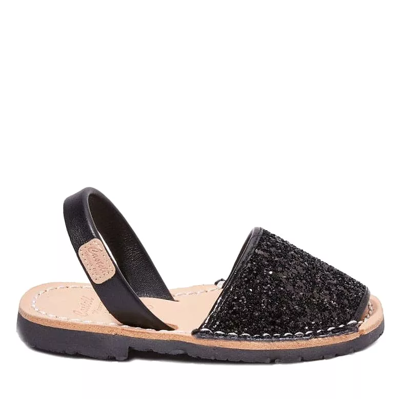 Glitter Leather Kids Menorcan Sandal - Iker 1097R