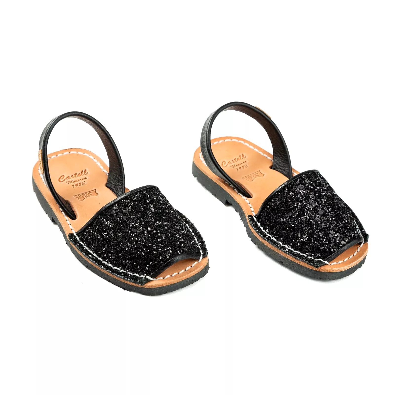 Glitter Leather Kids Menorcan Sandal - Iker 1097R