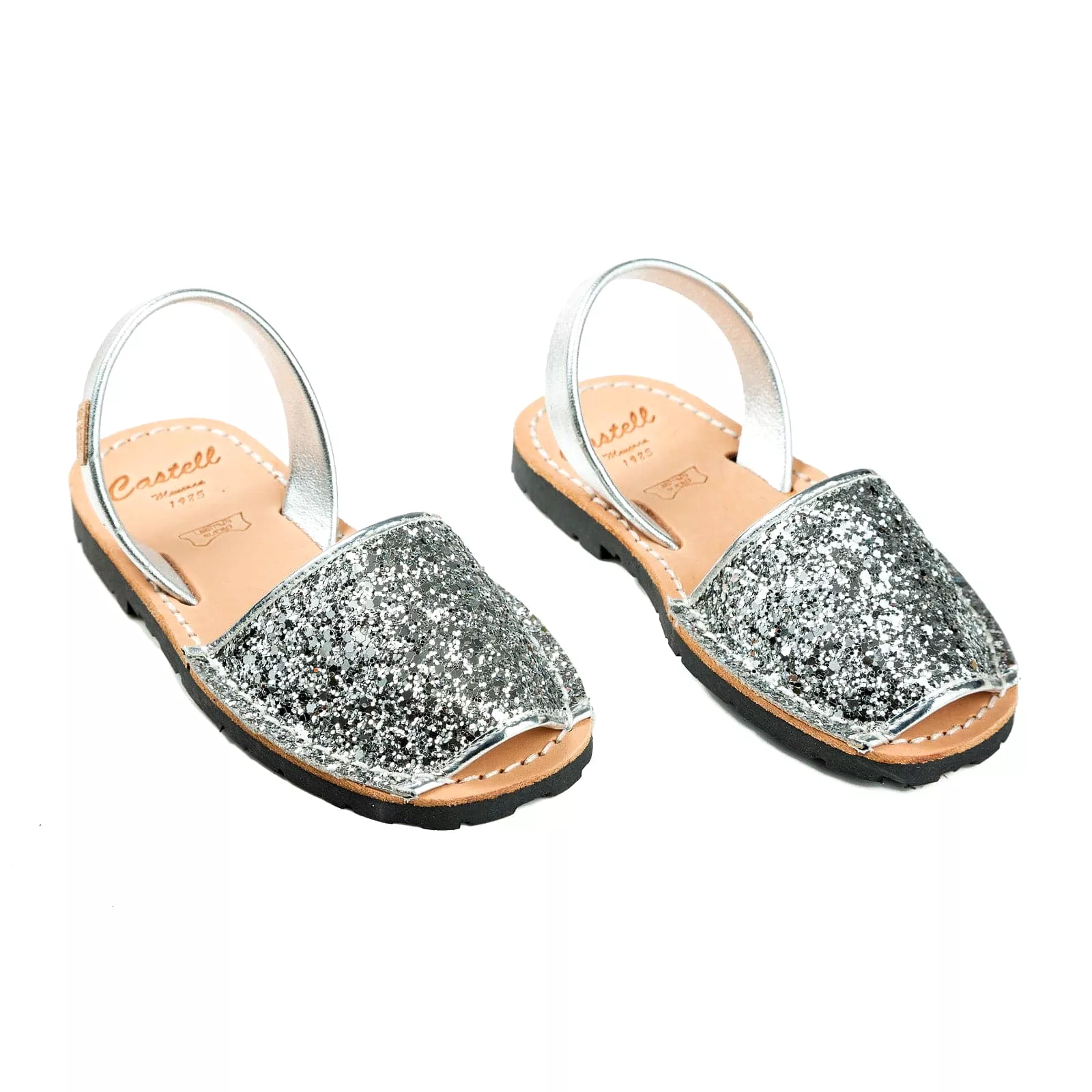 Glitter Leather Kids Menorcan Sandal - Iker 1097R