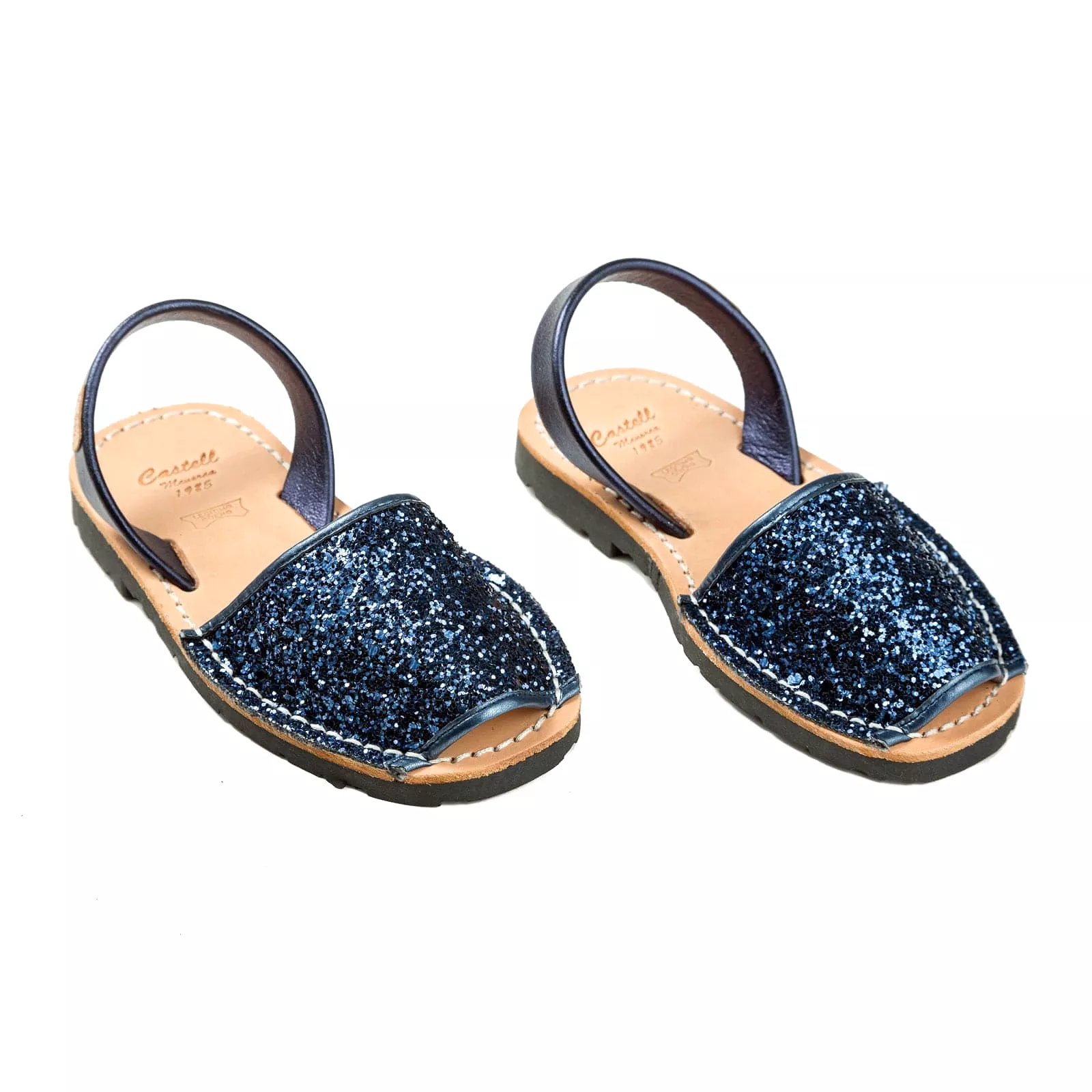 Glitter Leather Kids Menorcan Sandal - Iker 1097R