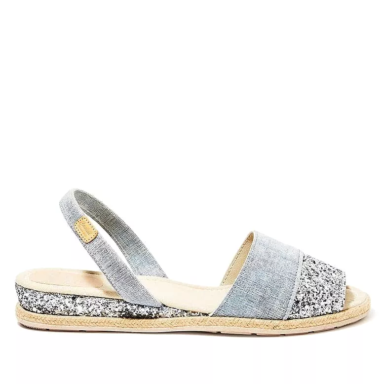 Glitter Leather Women's Menorcan Sandal - Dora Cuna 1738