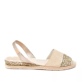 Glitter Leather Women's Menorcan Sandal - Dora Cuna 1738