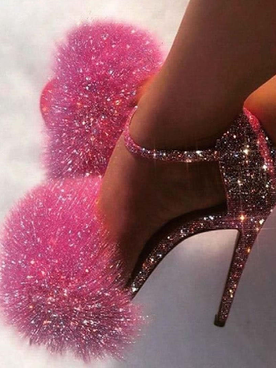 Glitter Stiletto Sandals