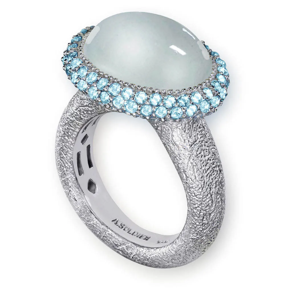 Gold Cocktail Ring with Aquamarine & Blue Topaz | Shop Now