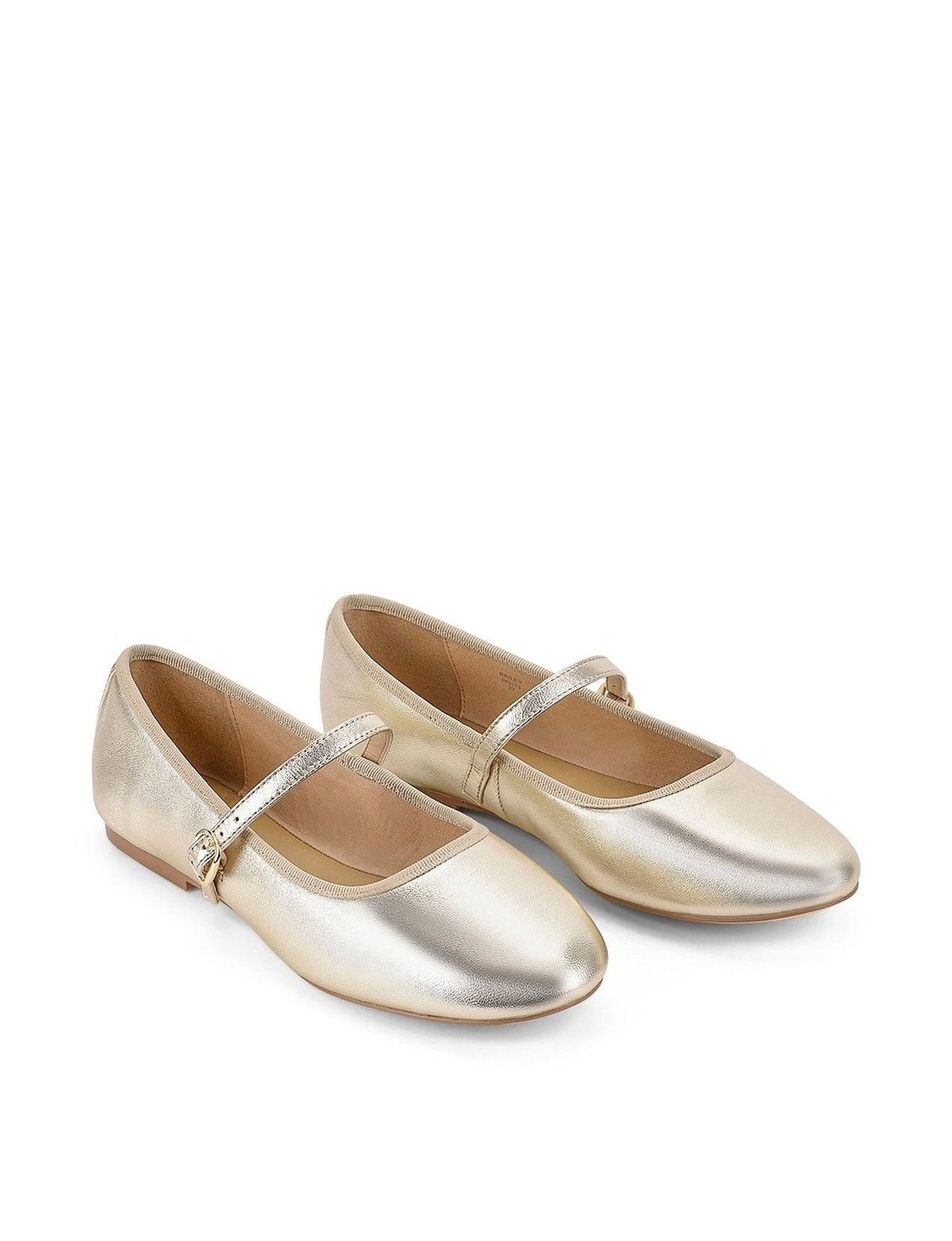 Gold Leather Bailey Flats