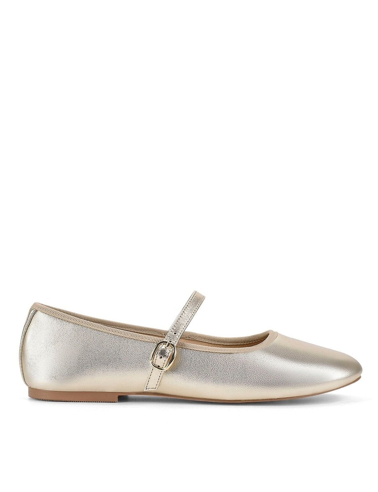 Gold Leather Bailey Flats