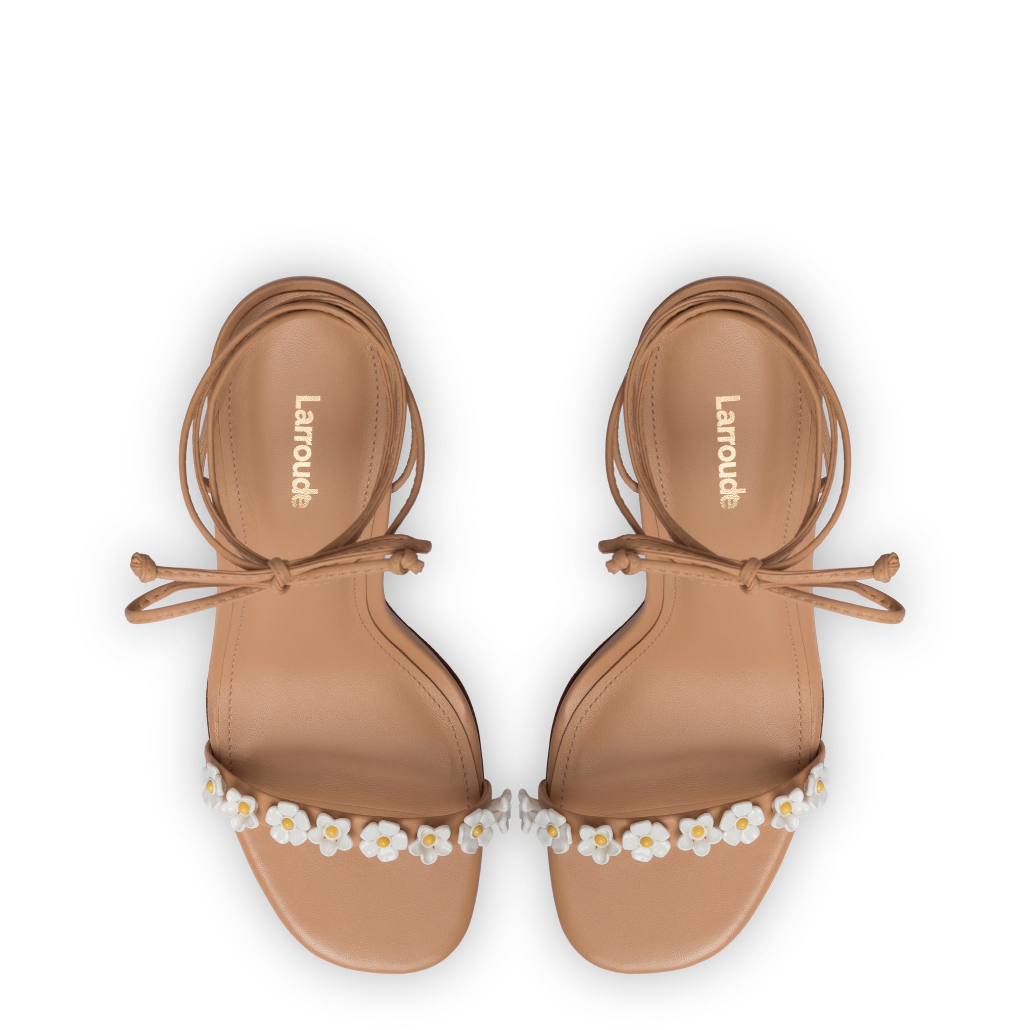 Gold Leather Sandals in Tan - Shop Now