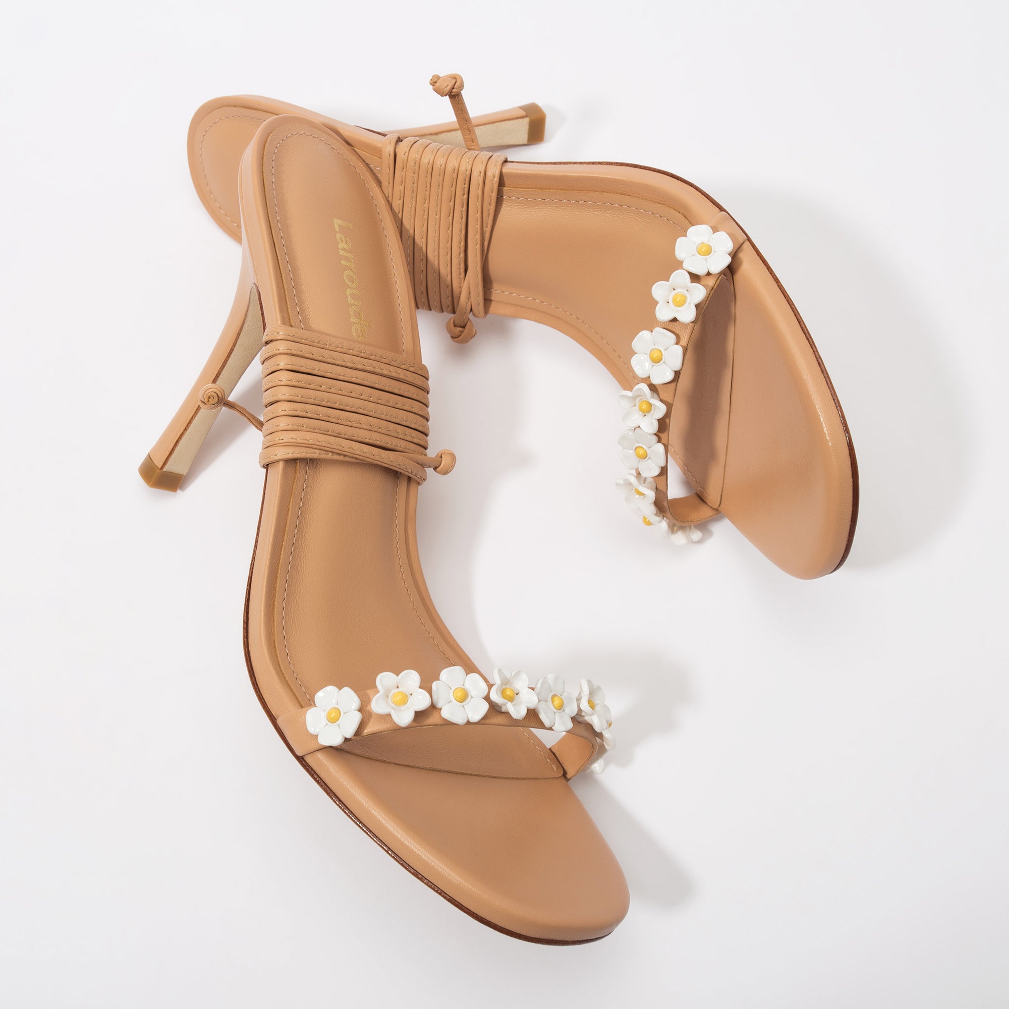 Gold Leather Sandals in Tan - Shop Now