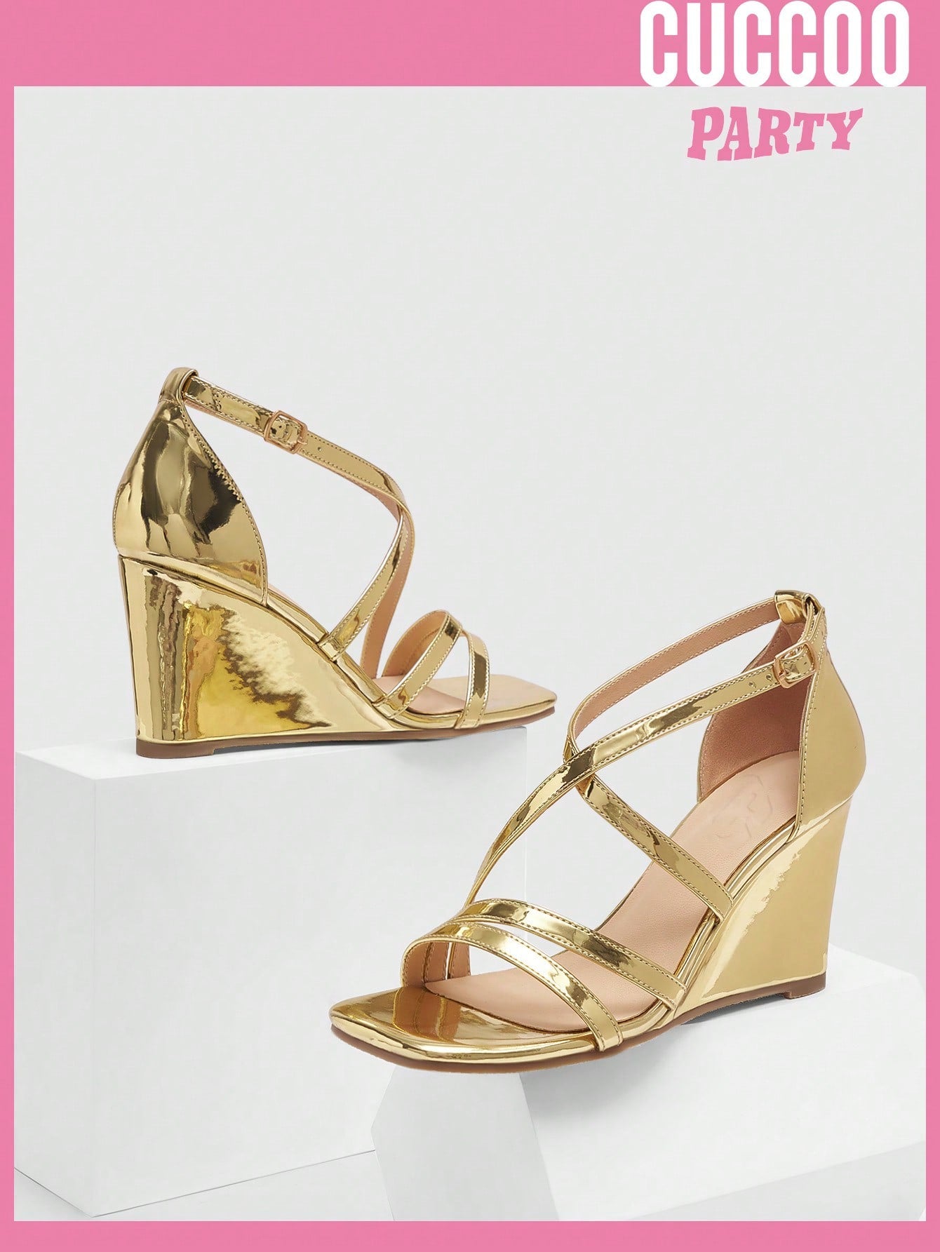 Gold Wedge Heel Sandals for Spring and Summer - Stylish Women's Footwear