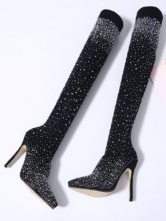 Google SEO friendly result: Sparkly High Heel Over the Knee Boots