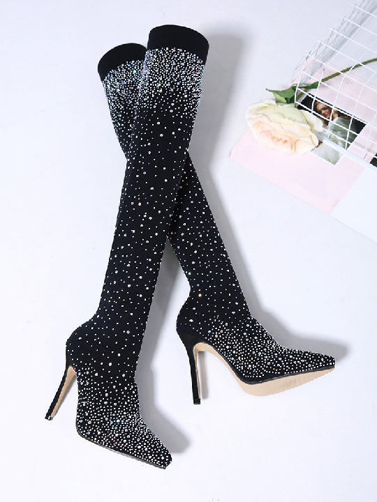 Google SEO friendly result: Sparkly High Heel Over the Knee Boots